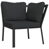 11 Piece Garden Lounge Set with Grey Cushions Steel - Low Angle