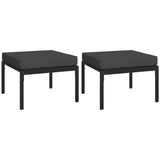 11 Piece Garden Lounge Set with Grey Cushions Steel - Extra Image