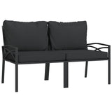 6 Piece Garden Lounge Set with Grey Cushions Steel - Top-Down View