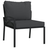 6 Piece Garden Lounge Set with Grey Cushions Steel - 45-Degree Angle