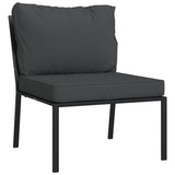6 Piece Garden Lounge Set with Grey Cushions Steel - Close-Up Angle