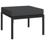 5 Piece Garden Lounge Set with Grey Cushions Steel - Low Angle