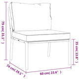 5 Piece Garden Lounge Set with Grey Cushions Steel - Extra Image