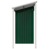 Garden Shed with Extended Roof Green 277x107x181 cm Steel - 45-Degree Angle
