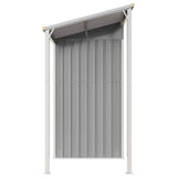 Garden Shed with Extended Roof Light Grey 277x107x181 cm Steel - 45-Degree Angle