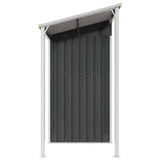 Garden Shed with Extended Roof Anthracite 277x107x181 cm Steel - 45-Degree Angle