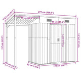 Garden Shed with Extended Roof Anthracite 277x107x181 cm Steel