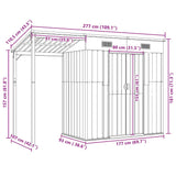 Garden Shed with Extended Roof Anthracite 277x107x181 cm Steel - Extra Image