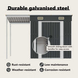 Garden Shed with Extended Roof Anthracite 277x107x181 cm Steel - Extra Image