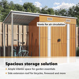 Garden Shed with Extended Roof Light Brown 277x107x181 cm Steel - Extra Image