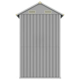Garden Shed Light Grey 192x152.5x237 cm Galvanised Steel - 45-Degree Angle