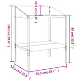 Plant Stand Anthracite 75.5x54.5x100 cm Galvanised Steel - Close-Up Angle