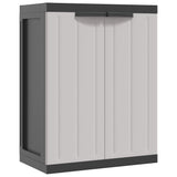 Outdoor Storage Cabinet Grey and Black 65x37x85 cm PP - Front View