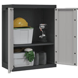 Outdoor Storage Cabinet Grey and Black 65x37x85 cm PP - Top-Down View