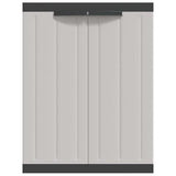 Outdoor Storage Cabinet Grey and Black 65x37x85 cm PP - 45-Degree Angle