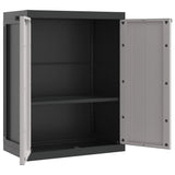 Outdoor Storage Cabinet Grey and Black 65x37x85 cm PP - Rear View