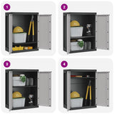 Outdoor Storage Cabinet Grey and Black 65x37x85 cm PP - Extra Image