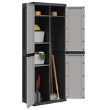 Outdoor Storage Cabinet Grey and Black 65x37x165 cm PP - Top-Down View