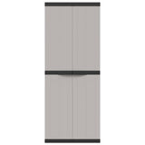 Outdoor Storage Cabinet Grey and Black 65x37x165 cm PP