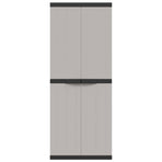 Outdoor Storage Cabinet Grey and Black 65x37x165 cm PP