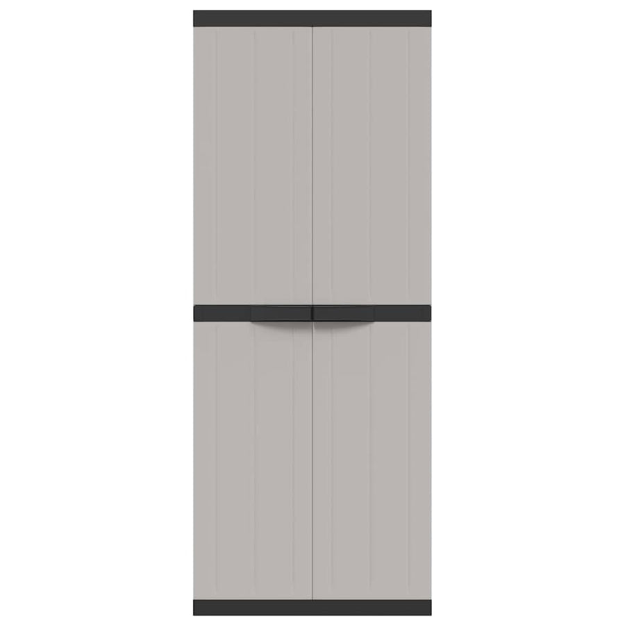 Outdoor Storage Cabinet Grey and Black 65x37x165 cm PP