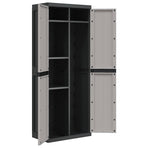 Outdoor Storage Cabinet Grey and Black 65x37x165 cm PP