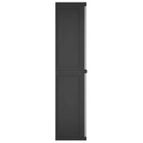 Outdoor Storage Cabinet Grey and Black 65x37x165 cm PP - Close-Up Angle