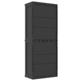 Outdoor Storage Cabinet Grey and Black 65x37x165 cm PP