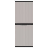 Outdoor Storage Cabinet Grey and Black 65x37x165 cm PP