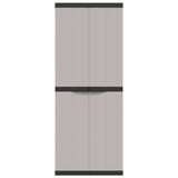 Outdoor Storage Cabinet Grey and Black 65x37x165 cm PP - Rear View