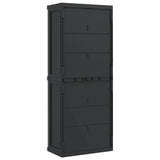 Outdoor Storage Cabinet Grey and Black 65x37x165 cm PP - Low Angle
