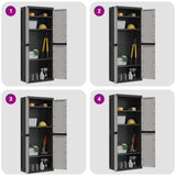 Outdoor Storage Cabinet Grey and Black 65x37x165 cm PP