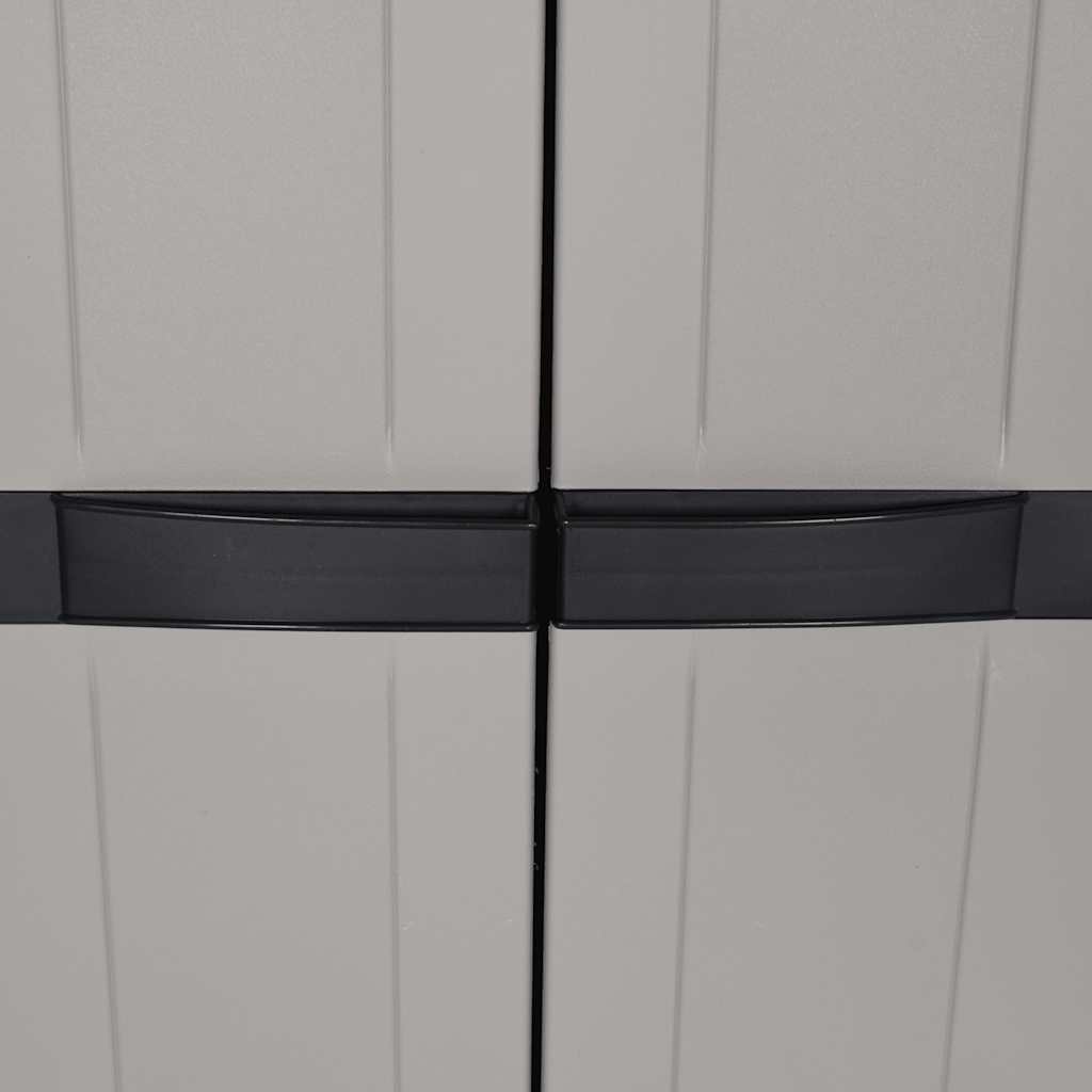 Outdoor Storage Cabinet Grey and Black 65x37x165 cm PP