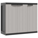 Outdoor Storage Cabinet Grey and Black 97x37x85 cm PP - Front View