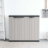 Outdoor Storage Cabinet Grey and Black 97x37x85 cm PP - Side View