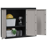 Outdoor Storage Cabinet Grey and Black 97x37x85 cm PP
