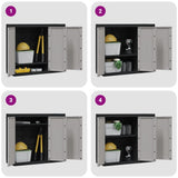 Outdoor Storage Cabinet Grey and Black 97x37x85 cm PP