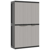 Outdoor Storage Cabinet Grey and Black 97x37x165 cm PP
