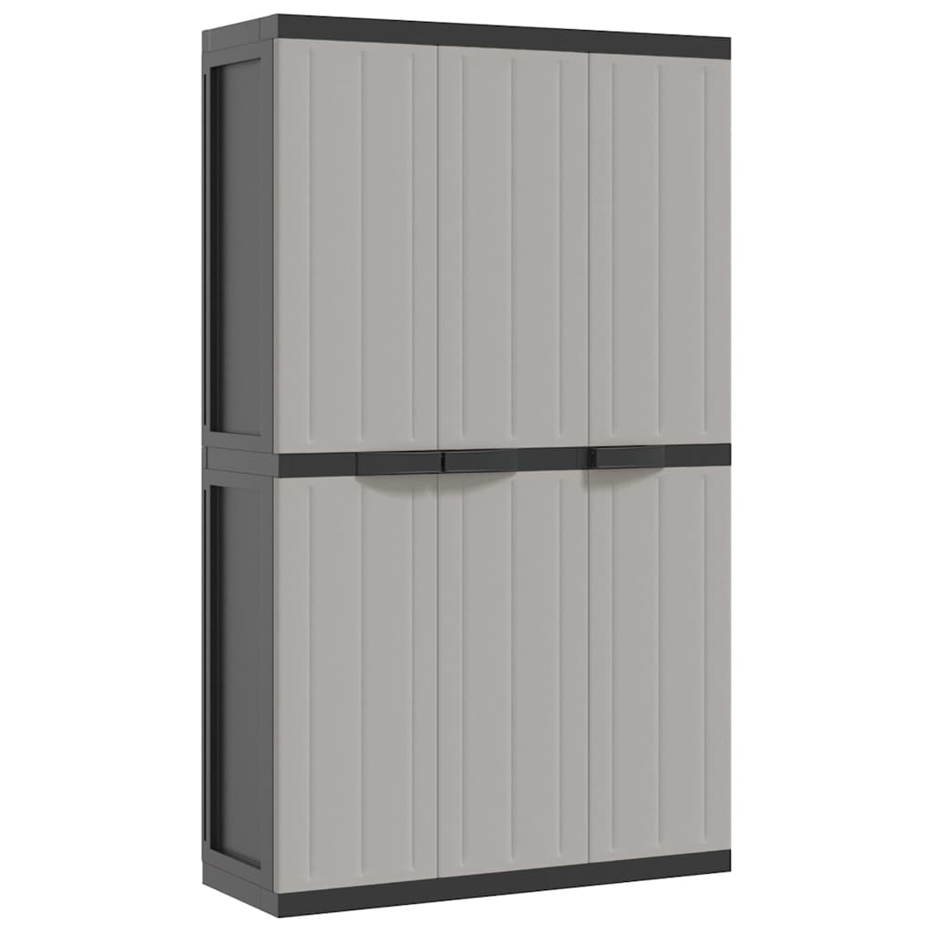 Outdoor Storage Cabinet Grey and Black 97x37x165 cm PP