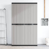 Outdoor Storage Cabinet Grey and Black 97x37x165 cm PP - Side View
