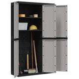 Outdoor Storage Cabinet Grey and Black 97x37x165 cm PP - Top-Down View