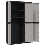 Outdoor Storage Cabinet Grey and Black 97x37x165 cm PP