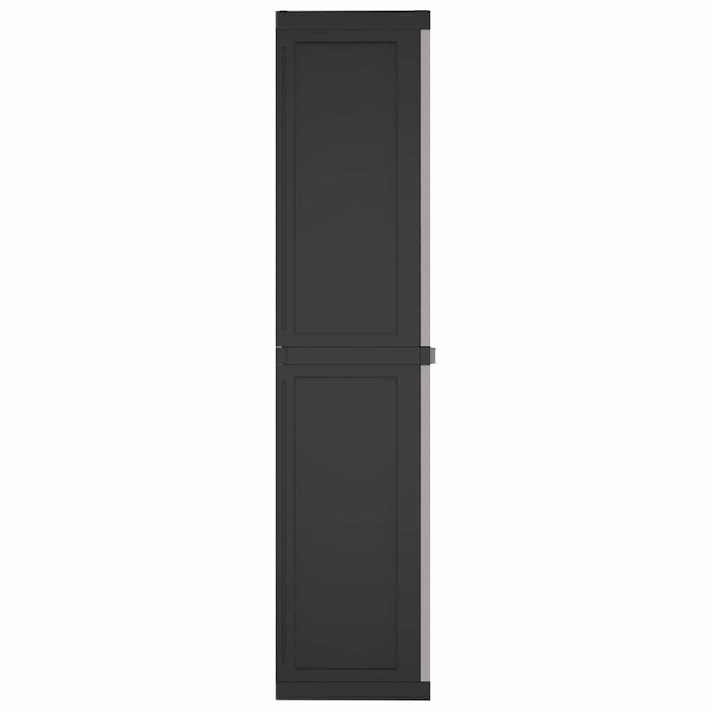Outdoor Storage Cabinet Grey and Black 97x37x165 cm PP