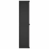 Outdoor Storage Cabinet Grey and Black 97x37x165 cm PP - Close-Up Angle