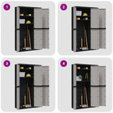 Outdoor Storage Cabinet Grey and Black 97x37x165 cm PP