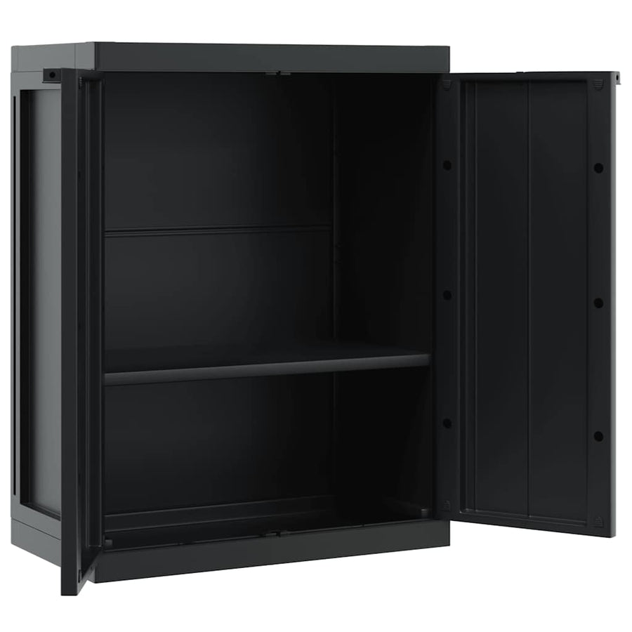 Outdoor Storage Cabinet Black 65x37x85 cm PP