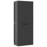 Outdoor Storage Cabinet Black 65x37x165 cm PP - Front View