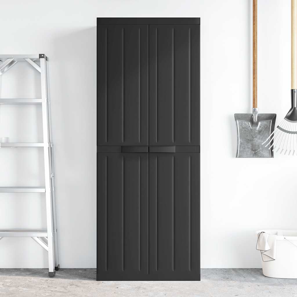 Outdoor Storage Cabinet Black 65x37x165 cm PP