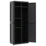 Outdoor Storage Cabinet Black 65x37x165 cm PP