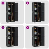 Outdoor Storage Cabinet Black 65x37x165 cm PP